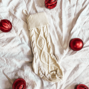 Christmas stocking, white